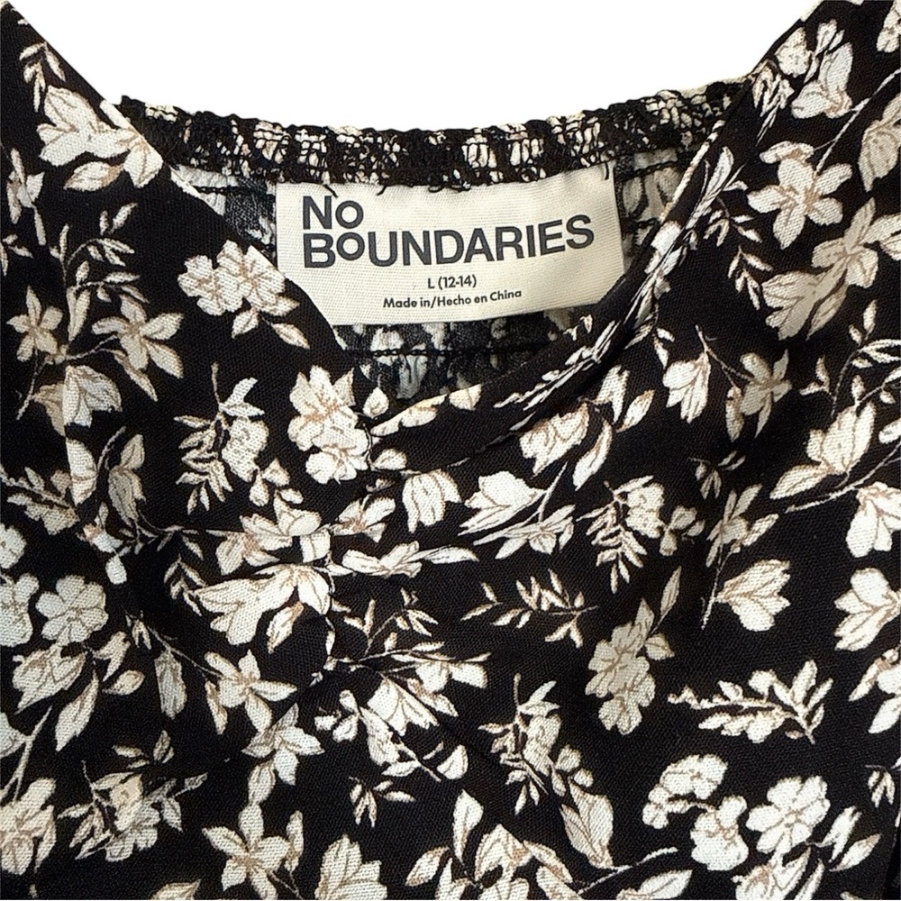 No Boundaries Black & White Floral Mini Dress | Size L - Picture 4 of 5